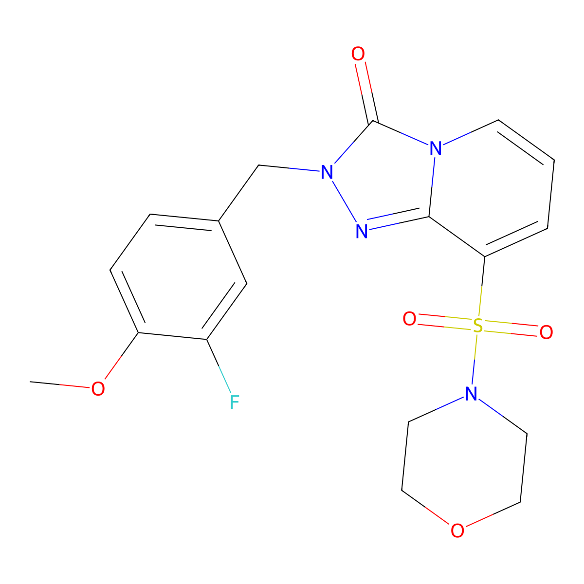 2-(3-fluoro-4-methoxybenzyl)-8-(morpholinosulfonyl)-[1,2,4]triazolo[4,3-a]pyridin-3(2H)-one molecular structure, CAS 1251602-86-4