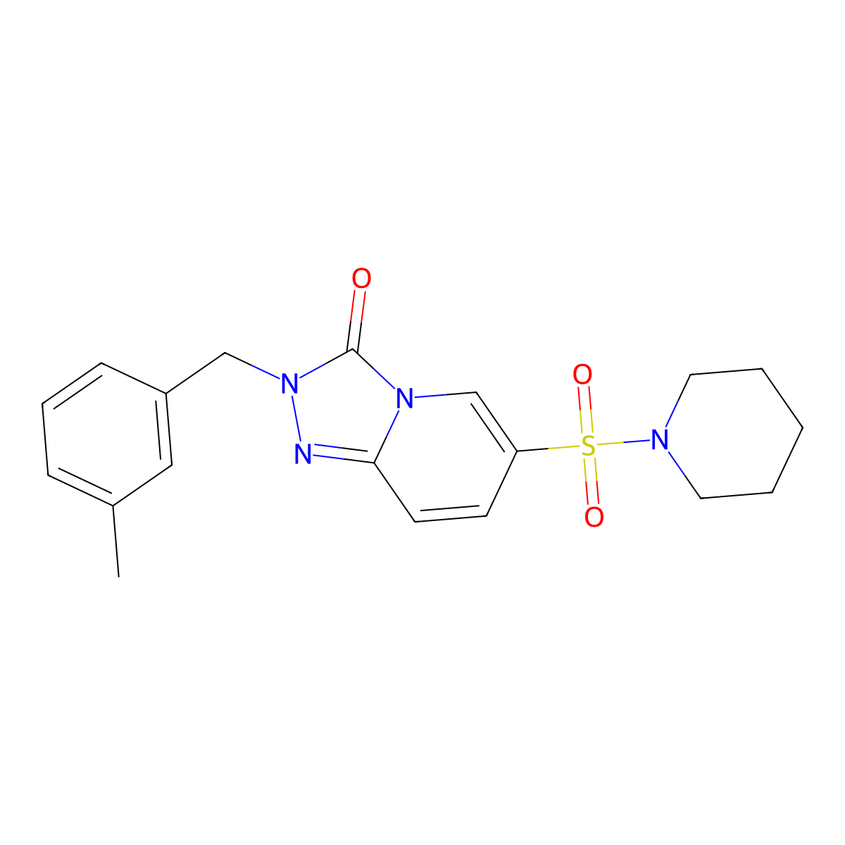 2-[(3-methylphenyl)methyl]-6-(piperidine-1-sulfonyl)-2H,3H-[1,2,4]triazolo[4,3-a]pyridin-3-one molecular structure, CAS 1251602-90-0