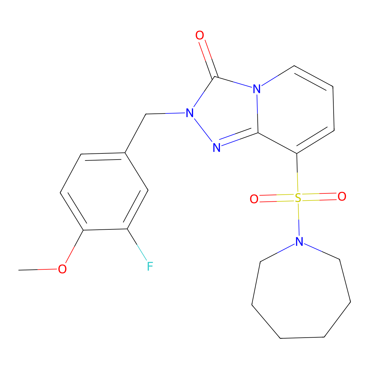 8-(azepane-1-sulfonyl)-2-[(3-fluoro-4-methoxyphenyl)methyl]-2H,3H-[1,2,4]triazolo[4,3-a]pyridin-3-one molecular structure, CAS 1251602-92-2