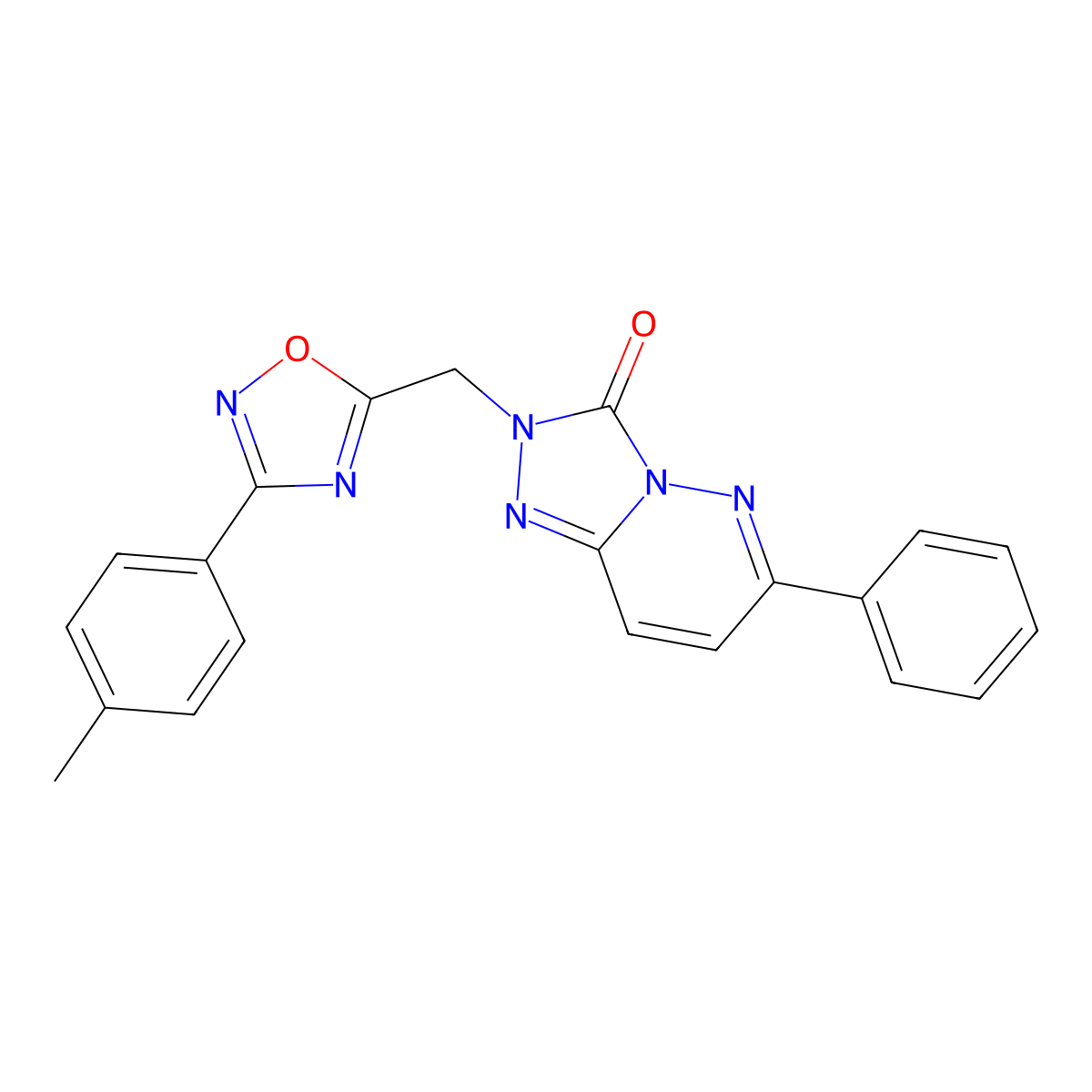 6-phenyl-2-((3-(p-tolyl)-1,2,4-oxadiazol-5-yl)methyl)-[1,2,4]triazolo[4,3-b]pyridazin-3(2H)-one molecular structure, CAS 1251602-94-4