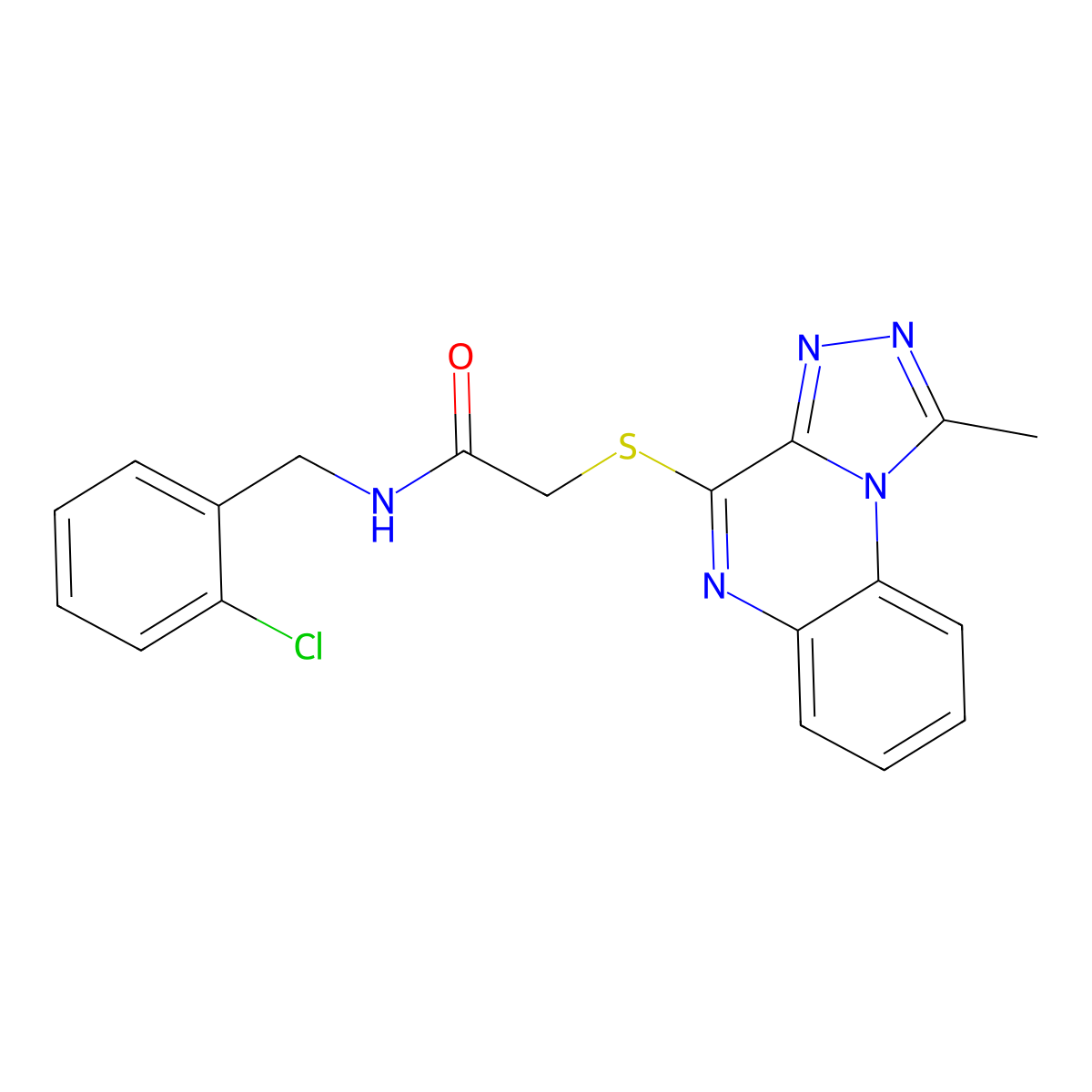 N-(2-chlorobenzyl)-2-[(1-methyl[1,2,4]triazolo[4,3-a]quinoxalin-4-yl)thio]acetamide molecular structure, CAS 1251602-97-7