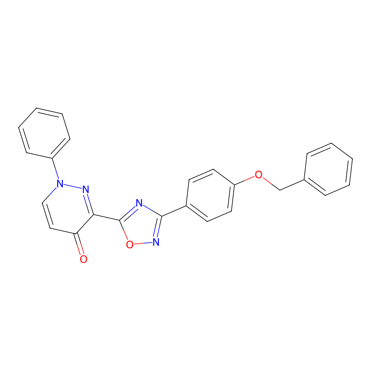 3-{3-[4-(Benzyloxy)phenyl]-1,2,4-oxadiazol-5-yl}-1-phenyl-1,4-dihydropyridazin-4-one molecular structure, CAS 1251602-98-8