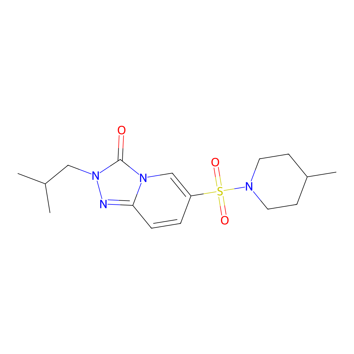 2-isobutyl-6-((4-methylpiperidin-1-yl)sulfonyl)-[1,2,4]triazolo[4,3-a]pyridin-3(2H)-one molecular structure, CAS 1251603-00-5
