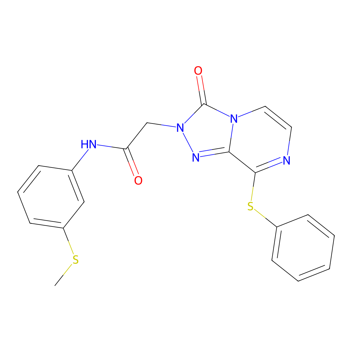 N-[3-(methylsulfanyl)phenyl]-2-[3-oxo-8-(phenylsulfanyl)-2H,3H-[1,2,4]triazolo[4,3-a]pyrazin-2-yl]acetamide molecular structure, CAS 1251603-01-6