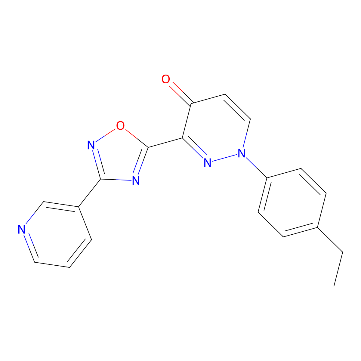 1-(4-ethylphenyl)-3-(3-(pyridin-3-yl)-1,2,4-oxadiazol-5-yl)pyridazin-4(1H)-one molecular structure, CAS 1251603-02-7