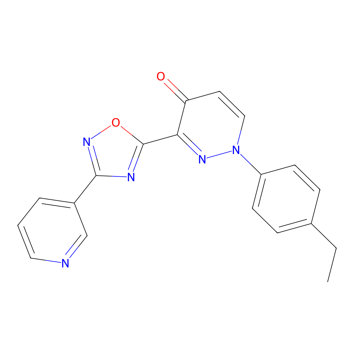 1-(4-ethylphenyl)-3-(3-(pyridin-3-yl)-1,2,4-oxadiazol-5-yl)pyridazin-4(1H)-one molecular structure, CAS 1251603-02-7