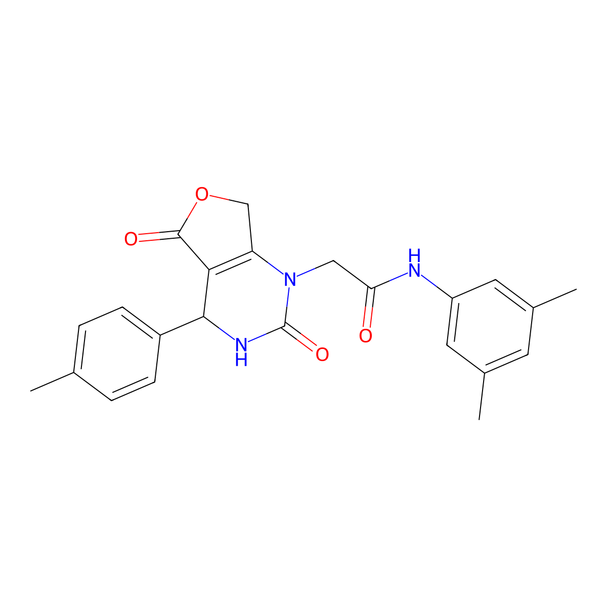 N-(3,5-dimethylphenyl)-2-(2,5-dioxo-4-(p-tolyl)-3,4-dihydrofuro[3,4-d]pyrimidin-1(2H,5H,7H)-yl)acetamide molecular structure, CAS 1251603-11-8
