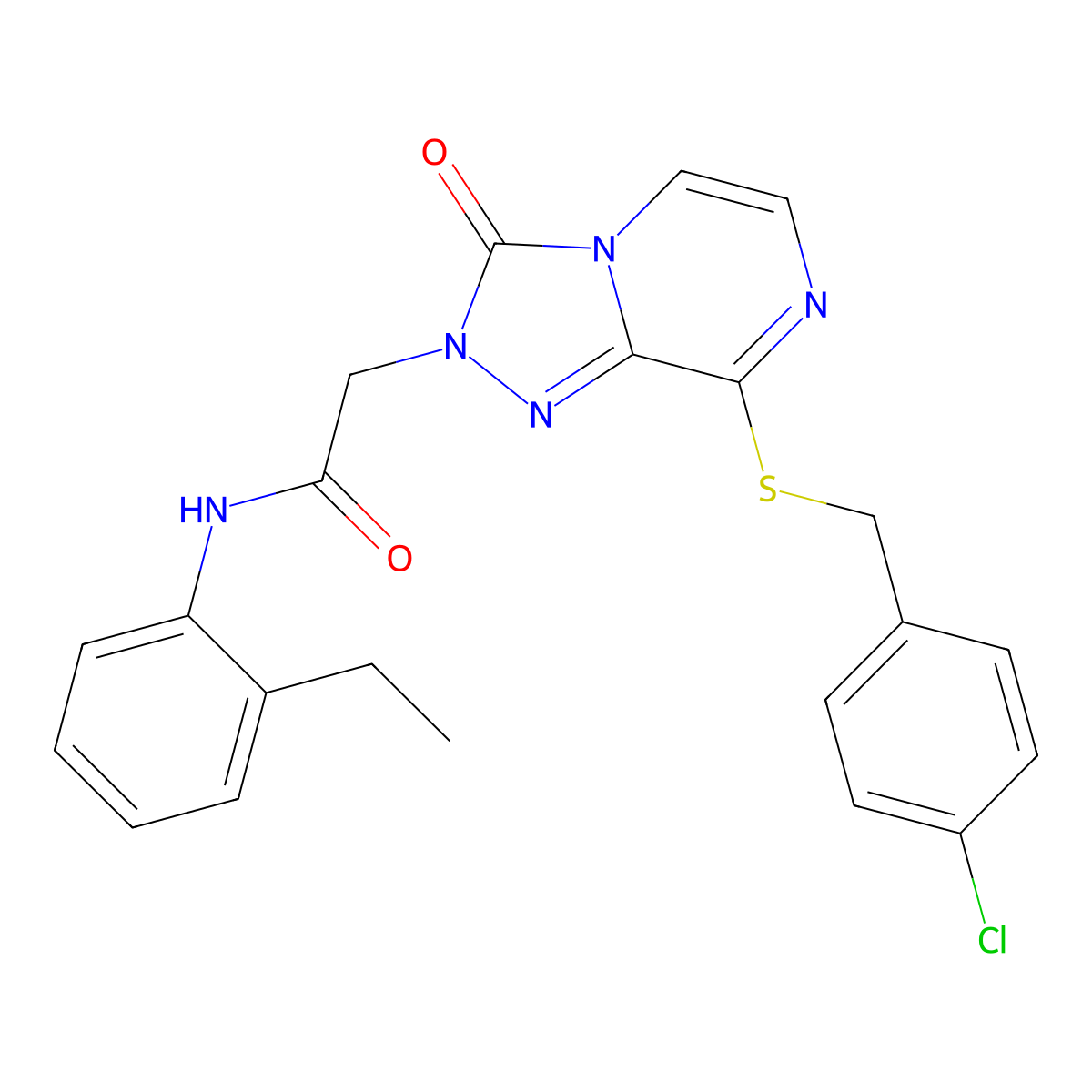 2-{8-[(4-chlorobenzyl)sulfanyl]-3-oxo[1,2,4]triazolo[4,3-a]pyrazin-2(3H)-yl}-N-(2-ethylphenyl)acetamide molecular structure, CAS 1251603-12-9