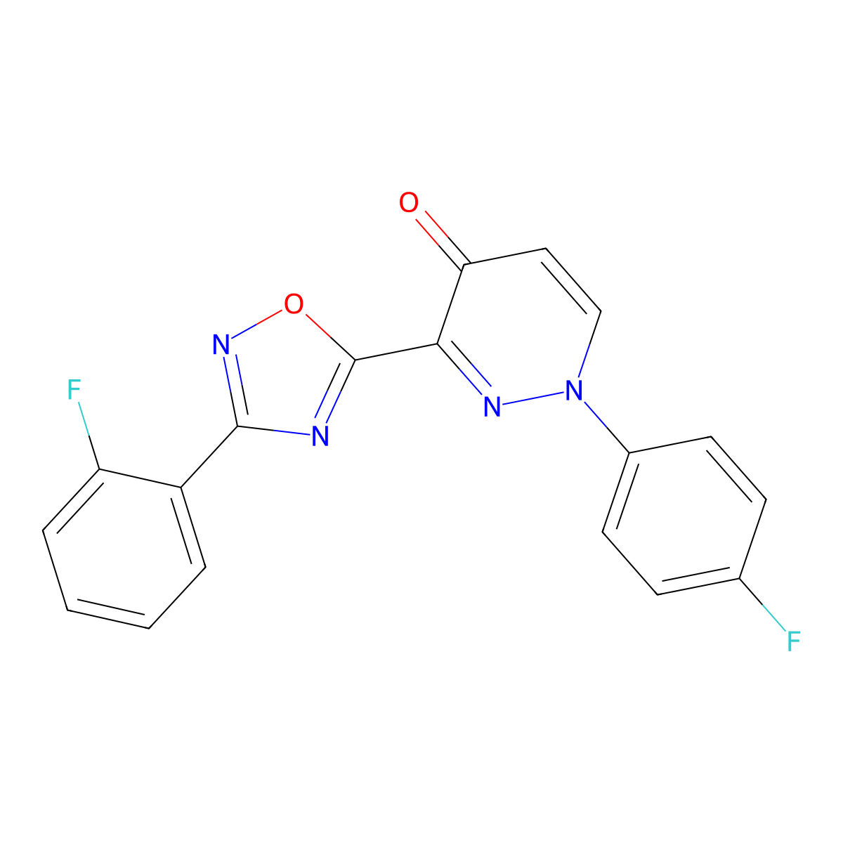 1-(4-fluorophenyl)-3-(3-(2-fluorophenyl)-1,2,4-oxadiazol-5-yl)pyridazin-4(1H)-one molecular structure, CAS 1251603-14-1