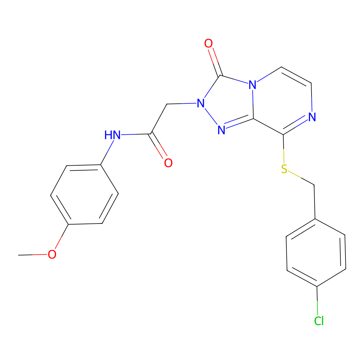 2-(8-{[(4-chlorophenyl)methyl]sulfanyl}-3-oxo-2H,3H-[1,2,4]triazolo[4,3-a]pyrazin-2-yl)-N-(4-methoxyphenyl)acetamide molecular structure, CAS 1251603-17-4
