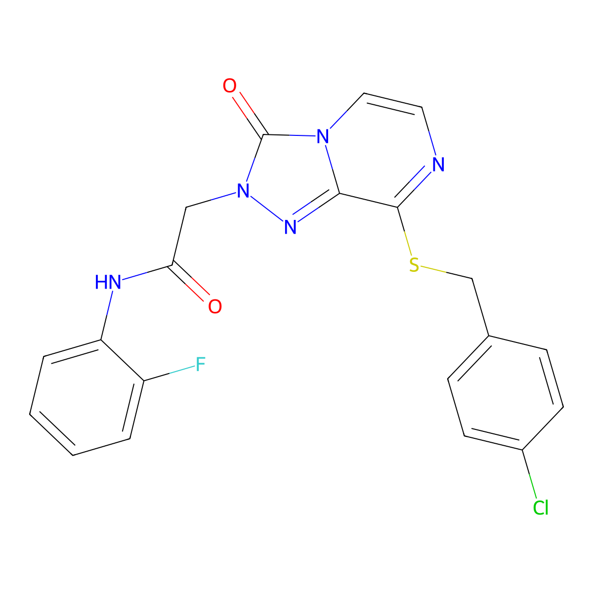 2-{8-[(4-chlorobenzyl)sulfanyl]-3-oxo[1,2,4]triazolo[4,3-a]pyrazin-2(3H)-yl}-N-(2-fluorophenyl)acetamide molecular structure, CAS 1251603-20-9