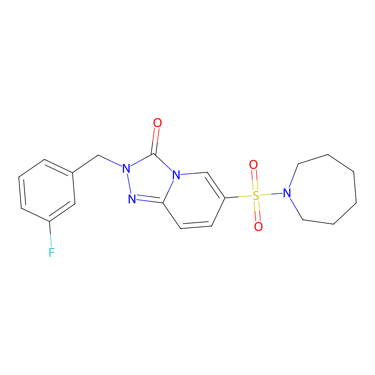 6-(azepane-1-sulfonyl)-2-[(3-fluorophenyl)methyl]-2H,3H-[1,2,4]triazolo[4,3-a]pyridin-3-one molecular structure, CAS 1251603-25-4