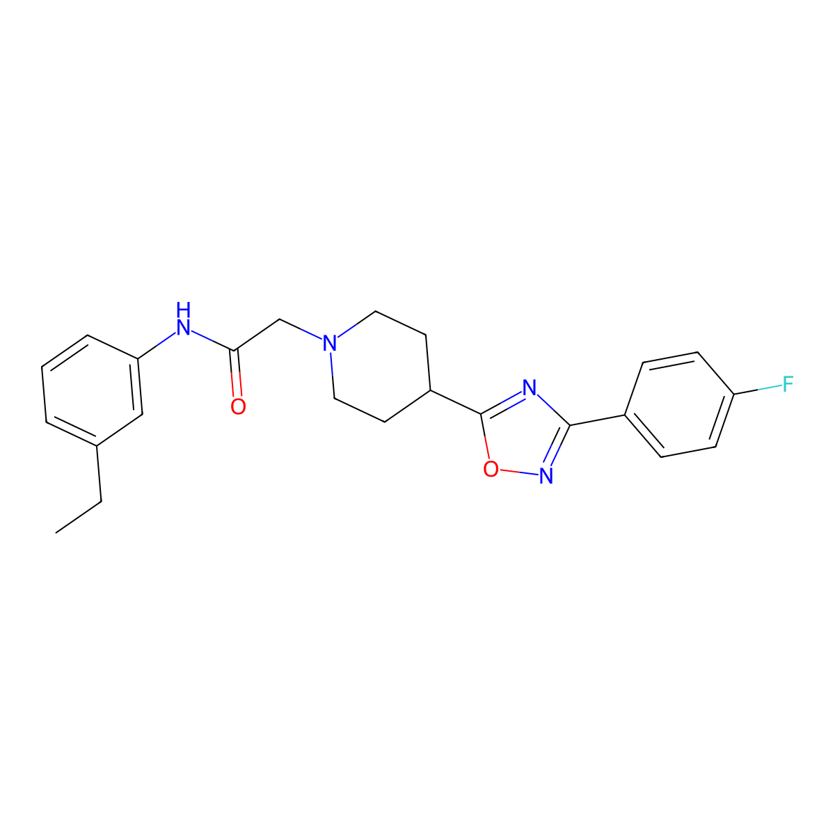N-(3-ethylphenyl)-2-{4-[3-(4-fluorophenyl)-1,2,4-oxadiazol-5-yl]piperidin-1-yl}acetamide molecular structure, CAS 1251603-35-6