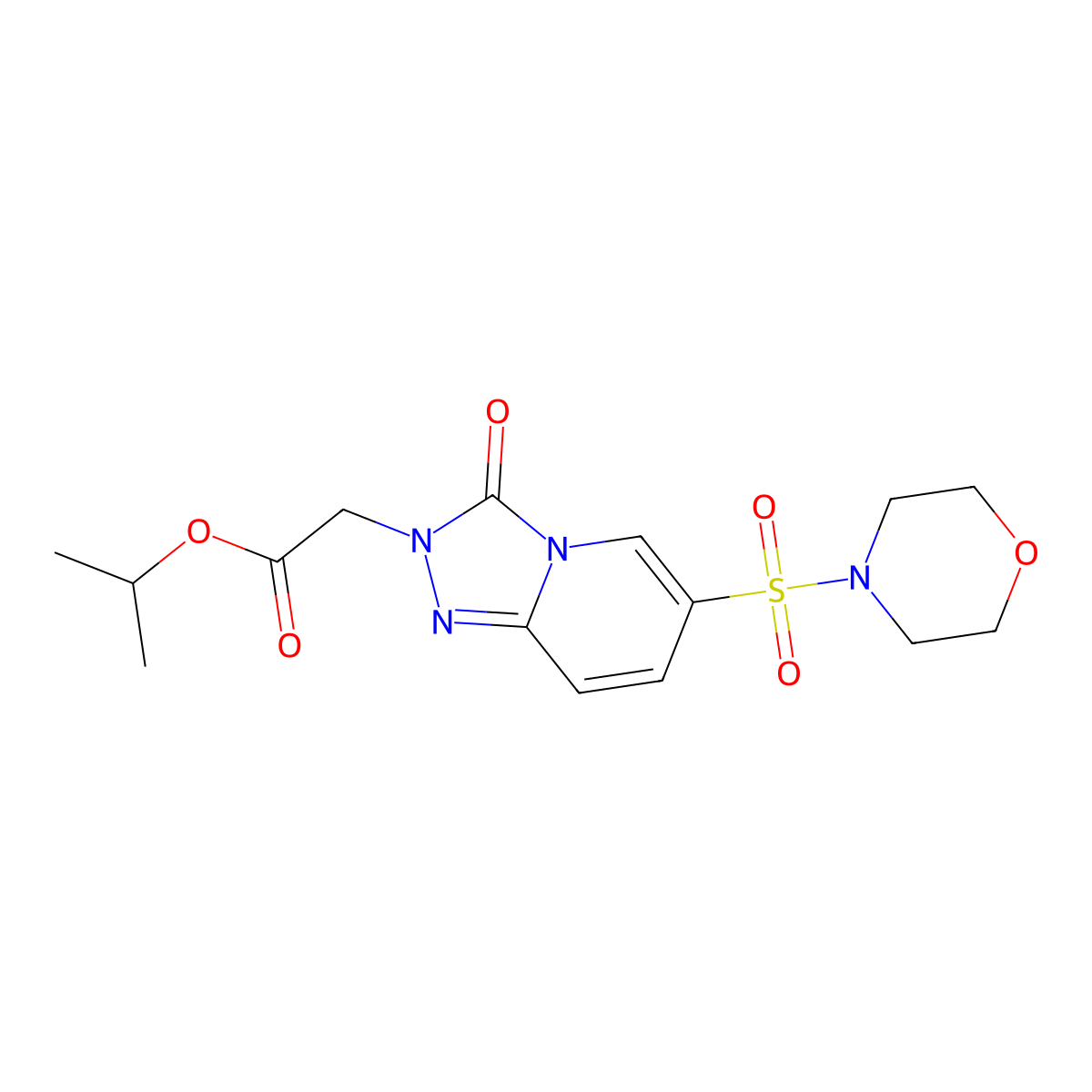 isopropyl 2-(6-(morpholinosulfonyl)-3-oxo-[1,2,4]triazolo[4,3-a]pyridin-2(3H)-yl)acetate molecular structure, CAS 1251603-41-4