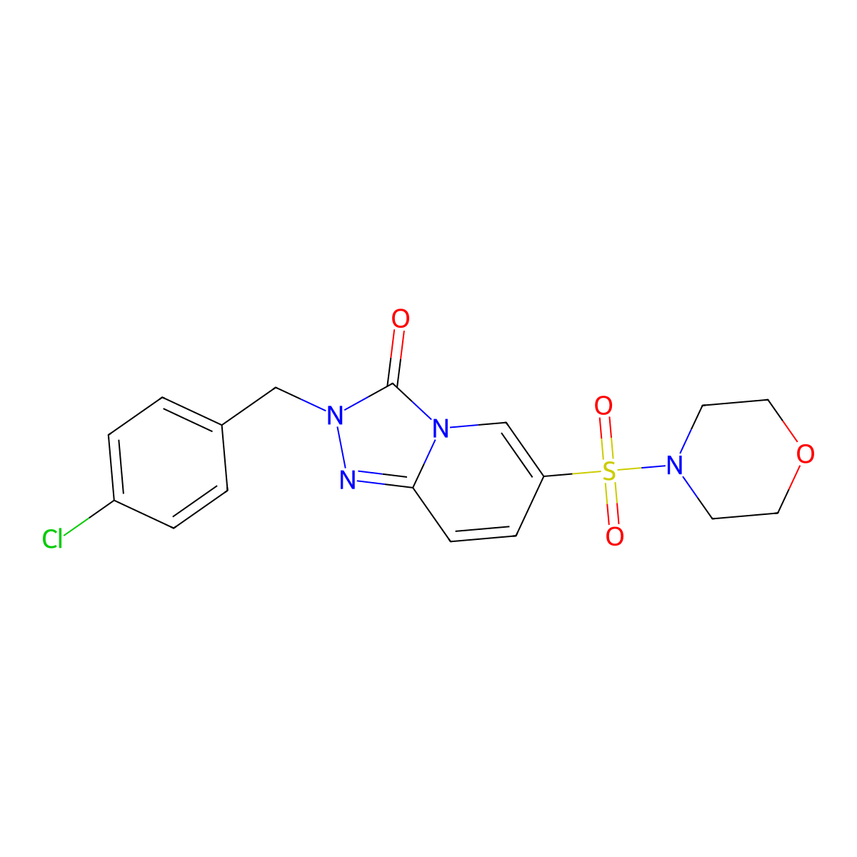 2-(4-chlorobenzyl)-6-(morpholinosulfonyl)-[1,2,4]triazolo[4,3-a]pyridin-3(2H)-one molecular structure, CAS 1251603-48-1