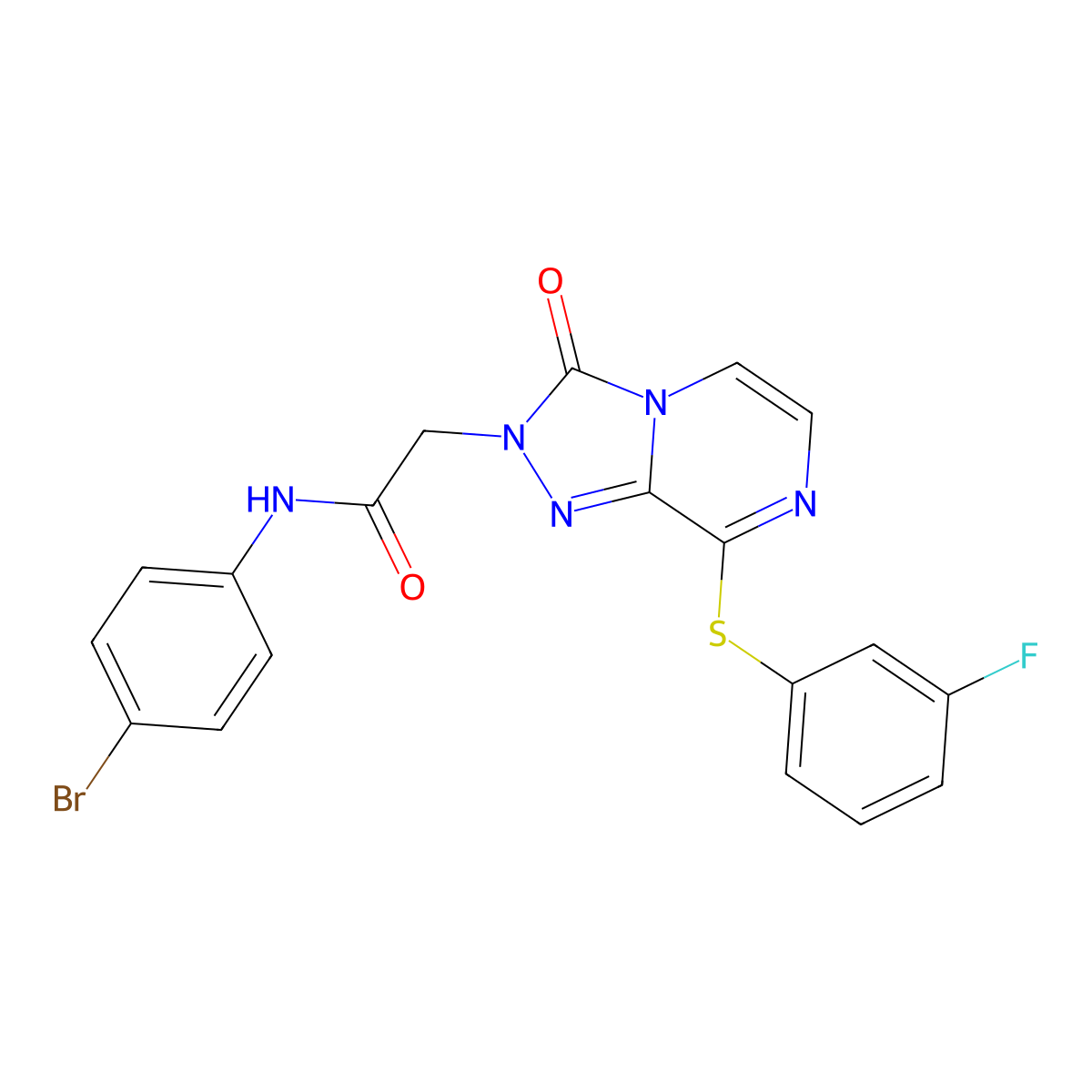 N-(4-bromophenyl)-2-{8-[(3-fluorophenyl)sulfanyl]-3-oxo-2H,3H-[1,2,4]triazolo[4,3-a]pyrazin-2-yl}acetamide molecular structure, CAS 1251603-57-2