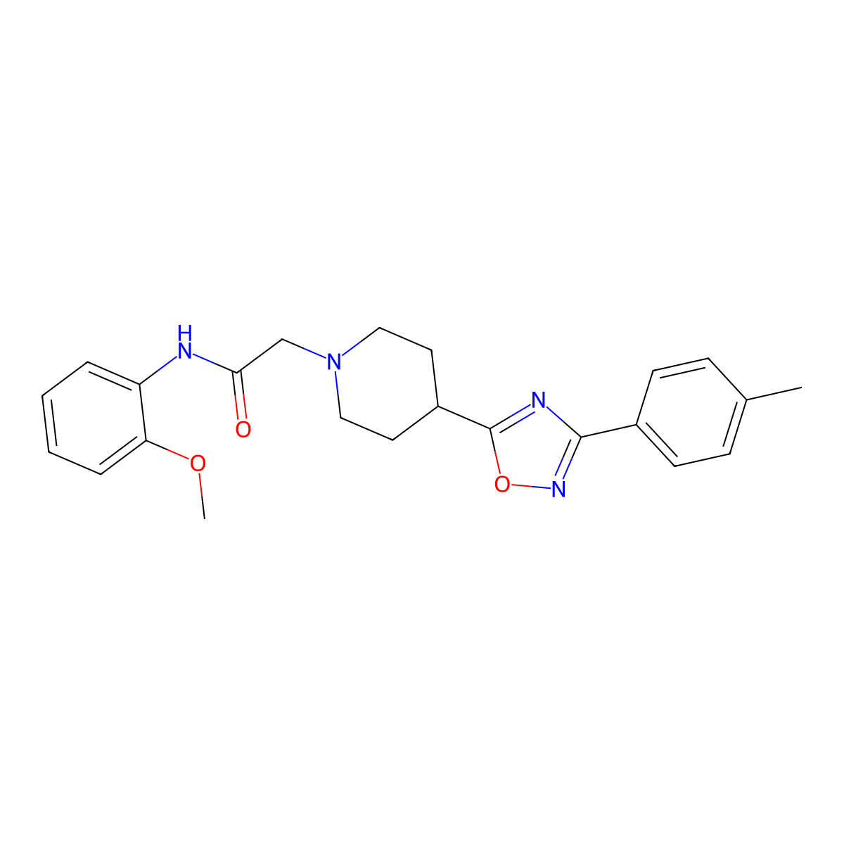 N-(2-methoxyphenyl)-2-{4-[3-(4-methylphenyl)-1,2,4-oxadiazol-5-yl]piperidin-1-yl}acetamide molecular structure, CAS 1251603-66-3