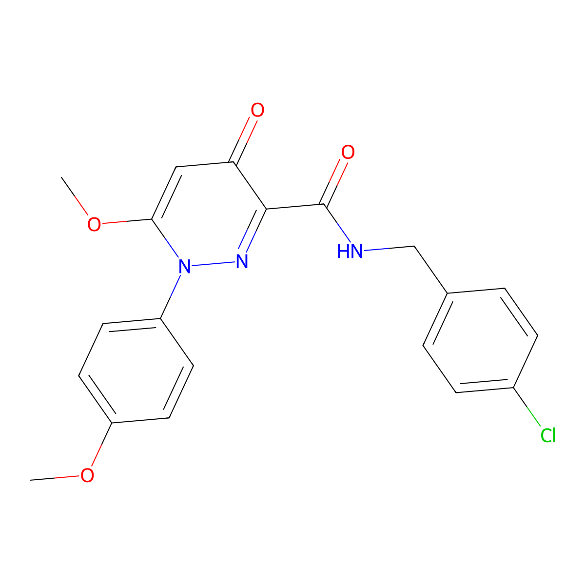 N-(4-chlorobenzyl)-6-methoxy-1-(4-methoxyphenyl)-4-oxo-1,4-dihydropyridazine-3-carboxamide molecular structure, CAS 1251603-68-5