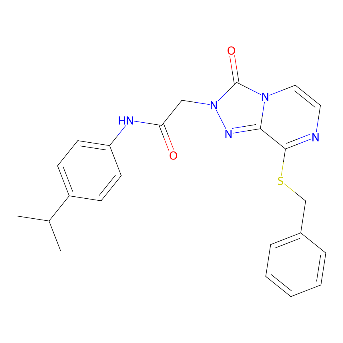 2-[8-(benzylsulfanyl)-3-oxo-2H,3H-[1,2,4]triazolo[4,3-a]pyrazin-2-yl]-N-[4-(propan-2-yl)phenyl]acetamide molecular structure, CAS 1251603-81-2
