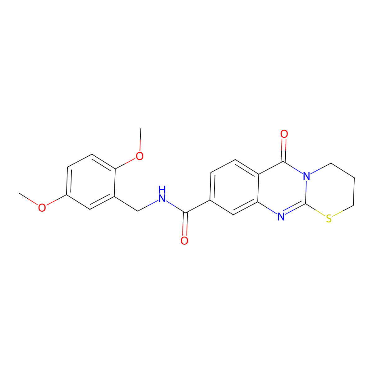 N-(2,5-dimethoxybenzyl)-6-oxo-2,3,4,6-tetrahydro-[1,3]thiazino[2,3-b]quinazoline-9-carboxamide molecular structure, CAS 1251603-88-9