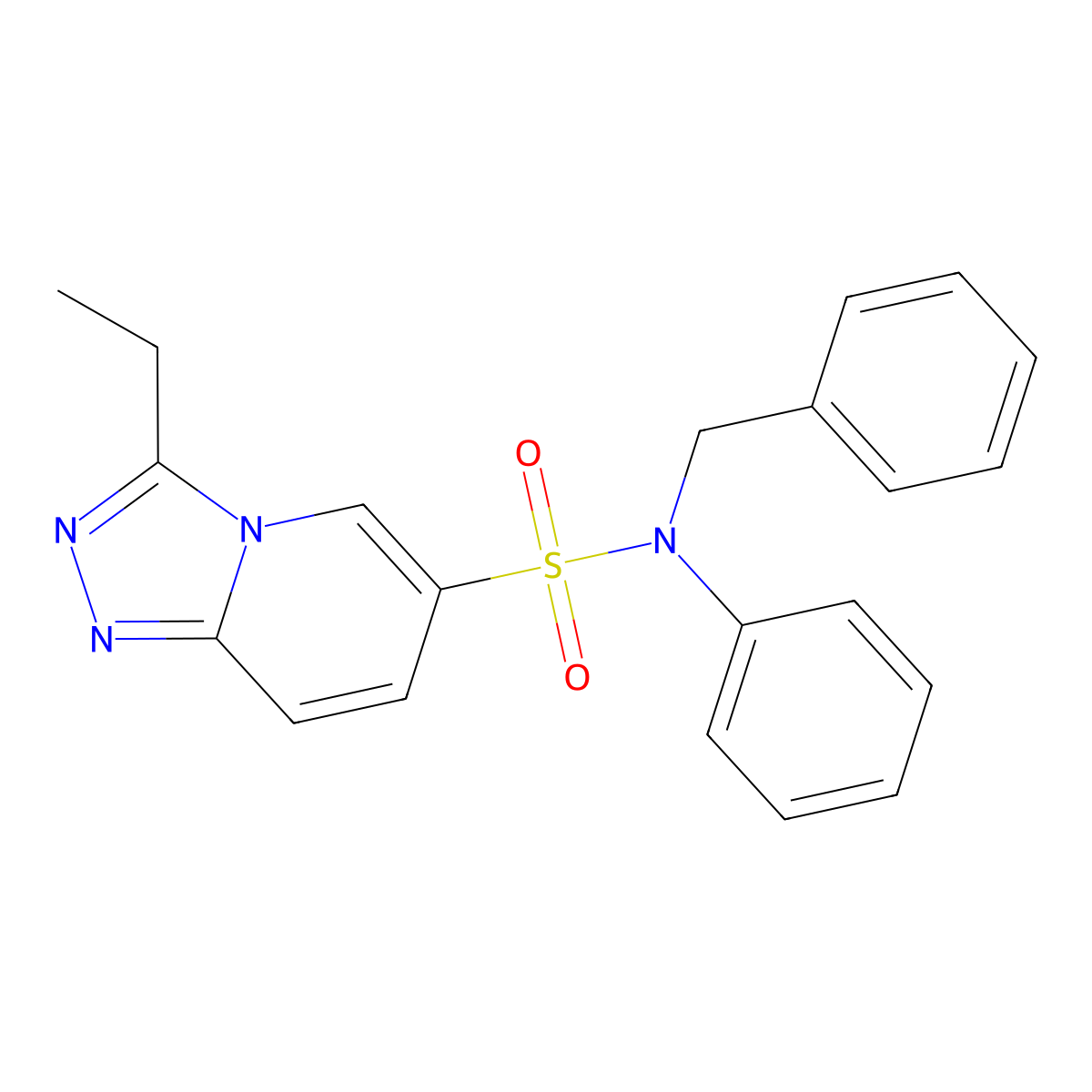 N-benzyl-3-ethyl-N-phenyl-[1,2,4]triazolo[4,3-a]pyridine-6-sulfonamide molecular structure, CAS 1251603-94-7
