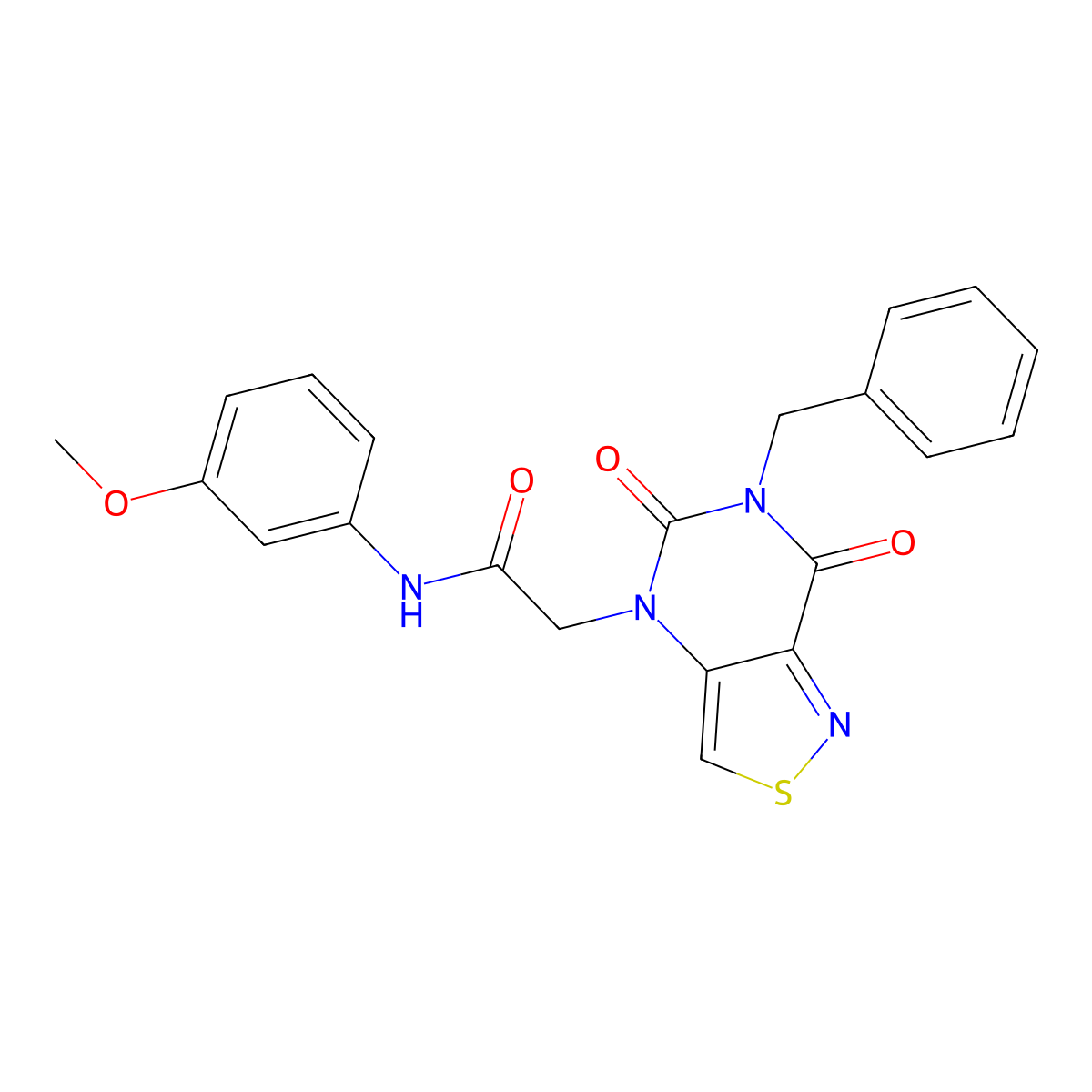 2-(6-benzyl-5,7-dioxo-6,7-dihydroisothiazolo[4,3-d]pyrimidin-4(5H)-yl)-N-(3-methoxyphenyl)acetamide molecular structure, CAS 1251603-95-8