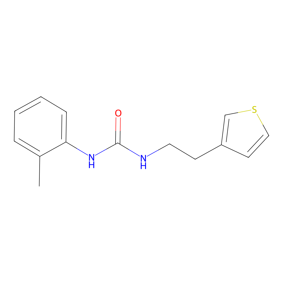 1-(2-Methylphenyl)-3-[2-(thiophen-3-yl)ethyl]urea molecular structure, CAS 1251603-98-1