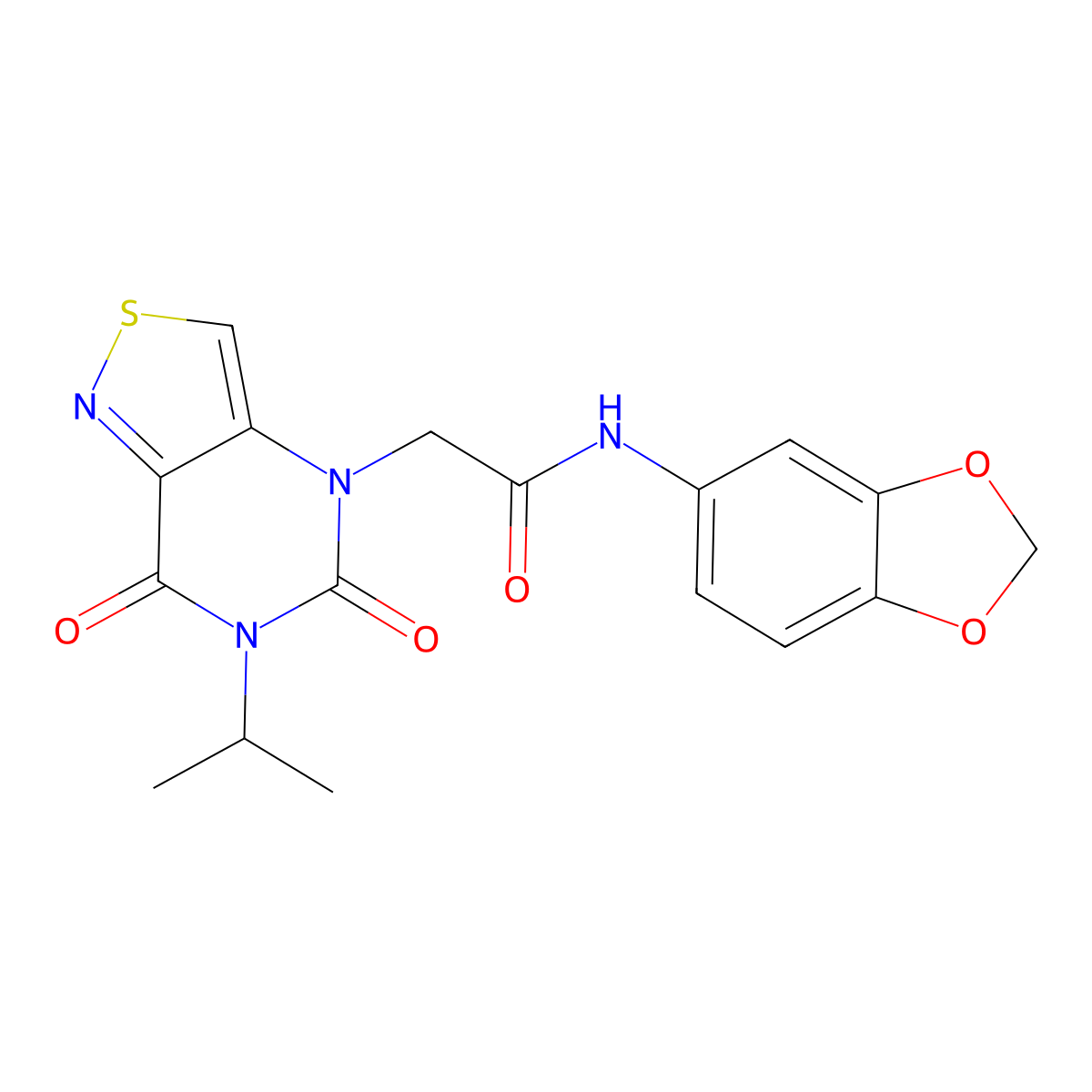 N-1,3-benzodioxol-5-yl-2-(6-isopropyl-5,7-dioxo-6,7-dihydroisothiazolo[4,3-d]pyrimidin-4(5H)-yl)acetamide molecular structure, CAS 1251604-04-2