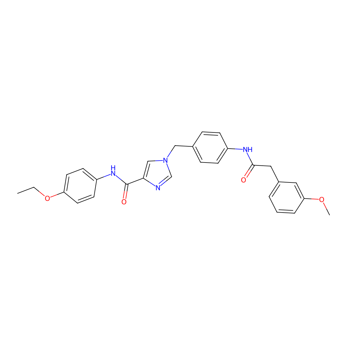 N-(4-ethoxyphenyl)-1-(4-(2-(3-methoxyphenyl)acetamido)benzyl)-1H-imidazole-4-carboxamide molecular structure, CAS 1251604-05-3