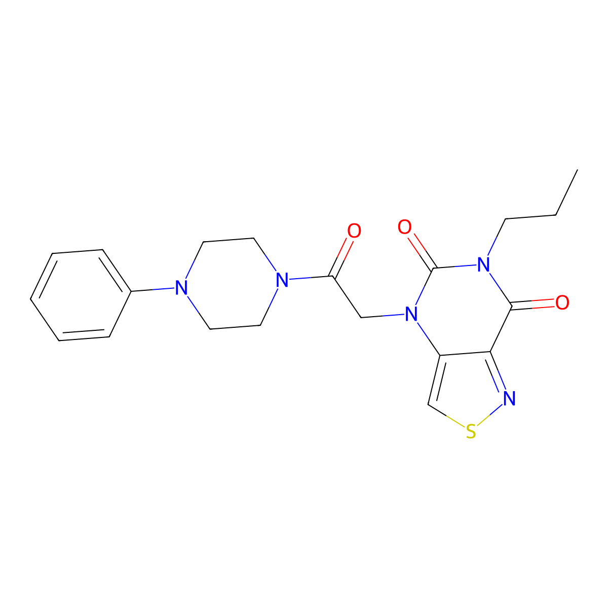 4-(2-oxo-2-(4-phenylpiperazin-1-yl)ethyl)-6-propylisothiazolo[4,3-d]pyrimidine-5,7(4H,6H)-dione molecular structure, CAS 1251604-07-5