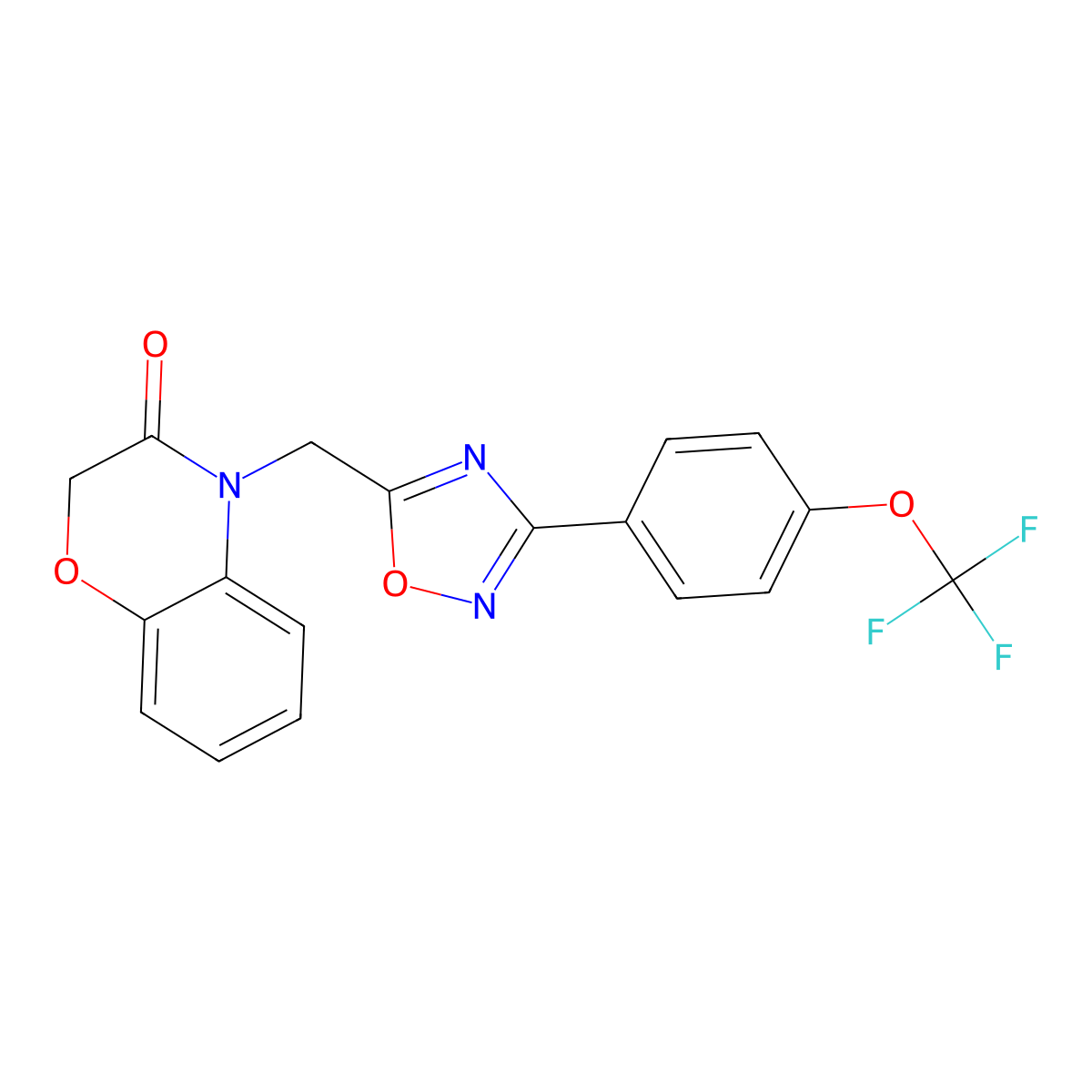 4-((3-(4-(trifluoromethoxy)phenyl)-1,2,4-oxadiazol-5-yl)methyl)-2H-benzo[b][1,4]oxazin-3(4H)-one molecular structure, CAS 1251604-13-3