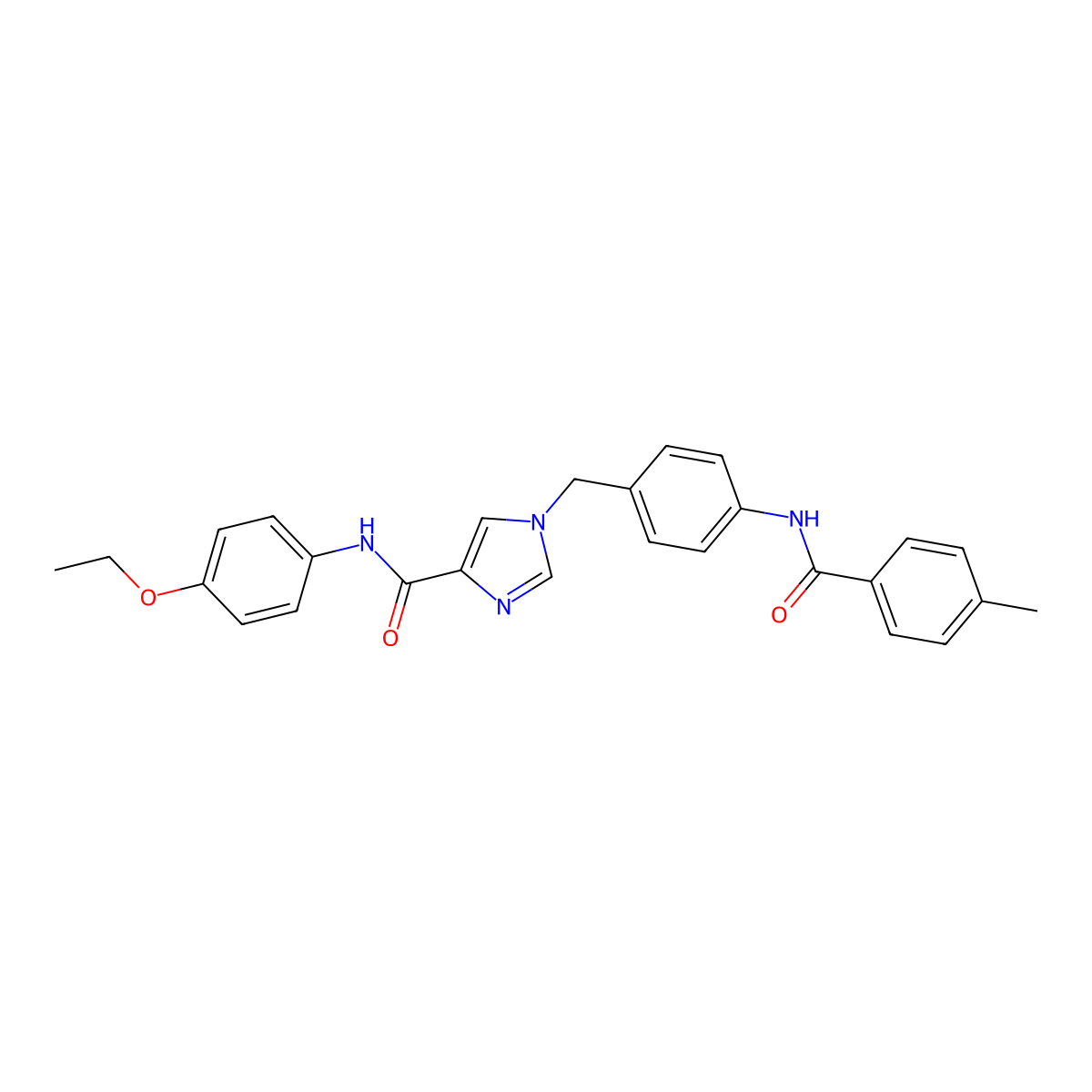N-(4-ethoxyphenyl)-1-(4-(4-methylbenzamido)benzyl)-1H-imidazole-4-carboxamide molecular structure, CAS 1251604-19-9