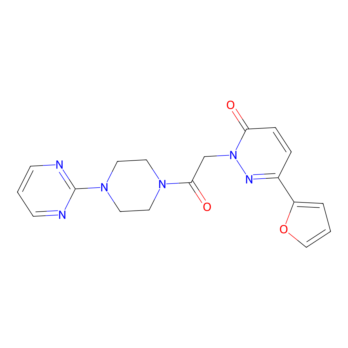 6-(furan-2-yl)-2-(2-oxo-2-(4-(pyrimidin-2-yl)piperazin-1-yl)ethyl)pyridazin-3(2H)-one molecular structure, CAS 1251604-22-4