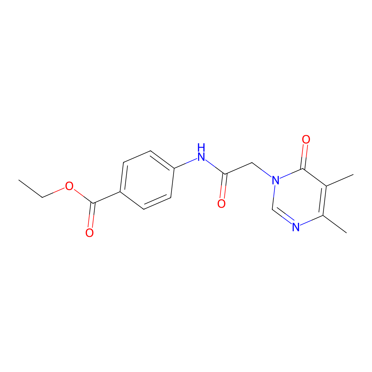 ethyl 4-(2-(4,5-dimethyl-6-oxopyrimidin-1(6H)-yl)acetamido)benzoate molecular structure, CAS 1251604-44-0