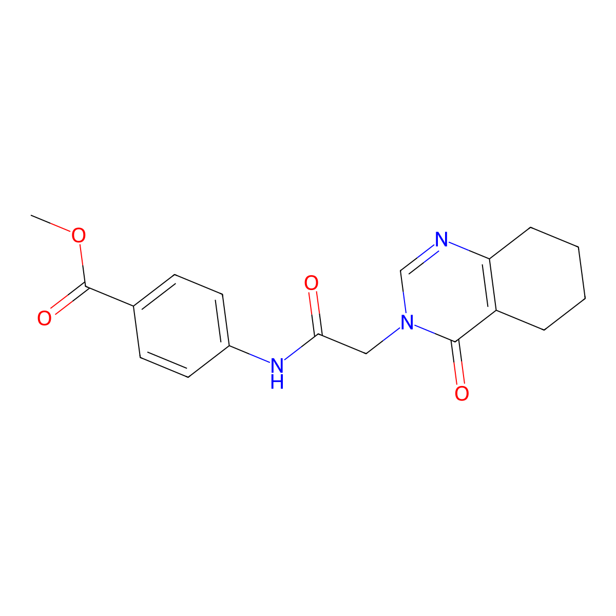 methyl 4-(2-(4-oxo-5,6,7,8-tetrahydroquinazolin-3(4H)-yl)acetamido)benzoate molecular structure, CAS 1251604-49-5