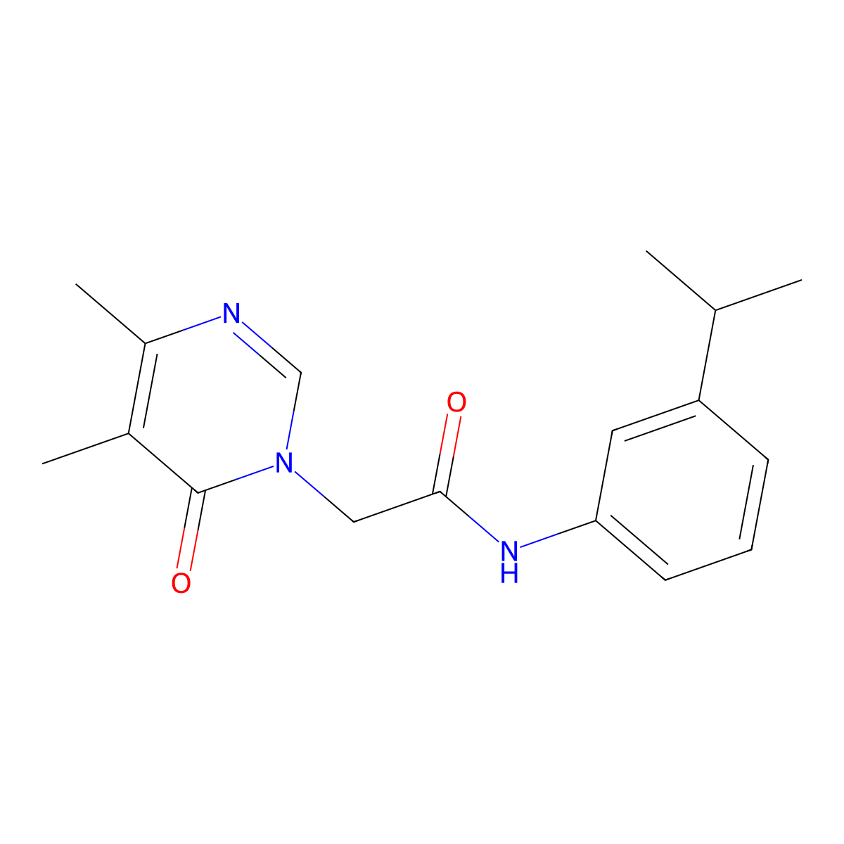 2-(4,5-dimethyl-6-oxopyrimidin-1(6H)-yl)-N-(3-isopropylphenyl)acetamide molecular structure, CAS 1251604-62-2