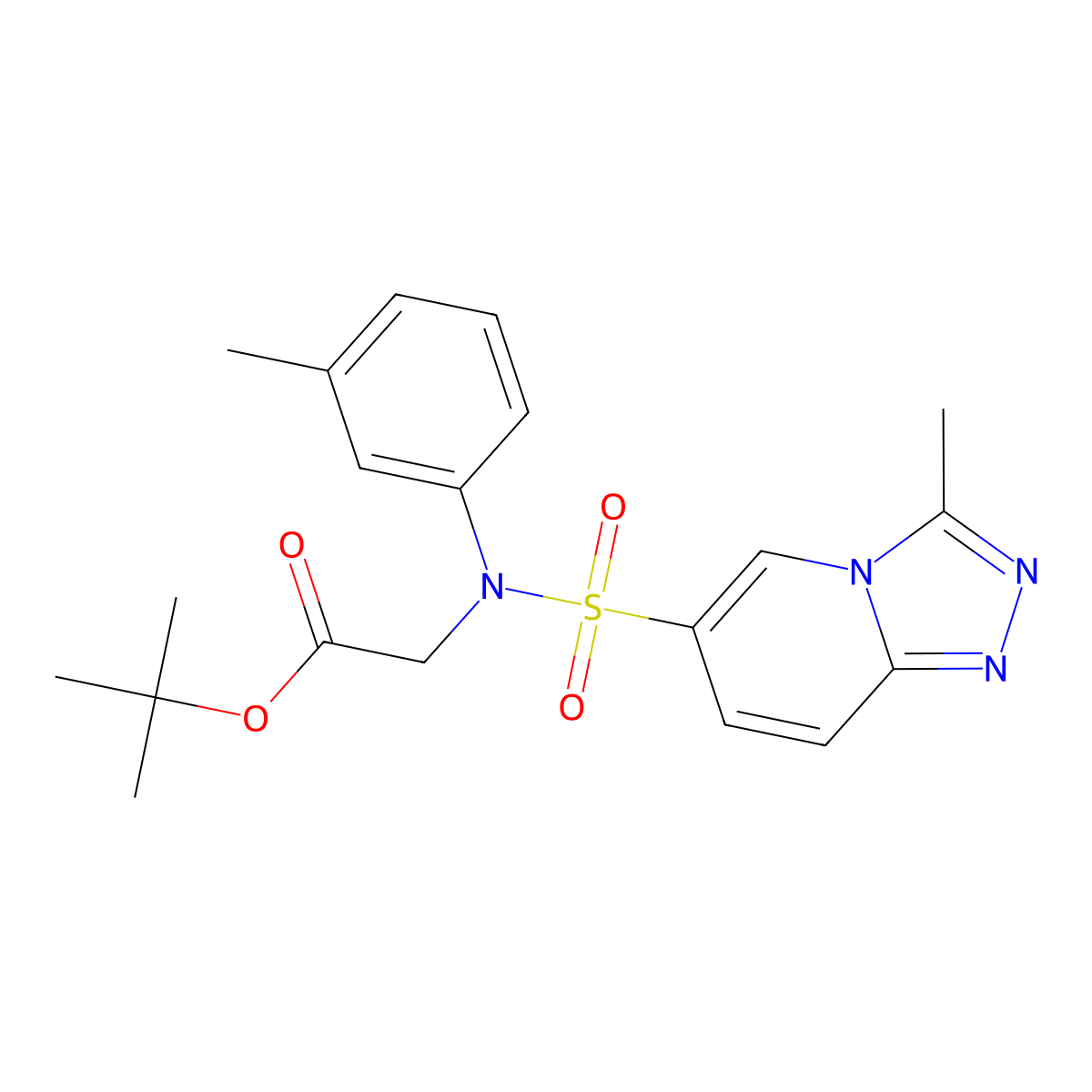 Tert-butyl 2-{3-methyl[(3-methyl[1,2,4]triazolo[4,3-a]pyridin-6-yl)sulfonyl]anilino}acetate molecular structure, CAS 1251604-66-6
