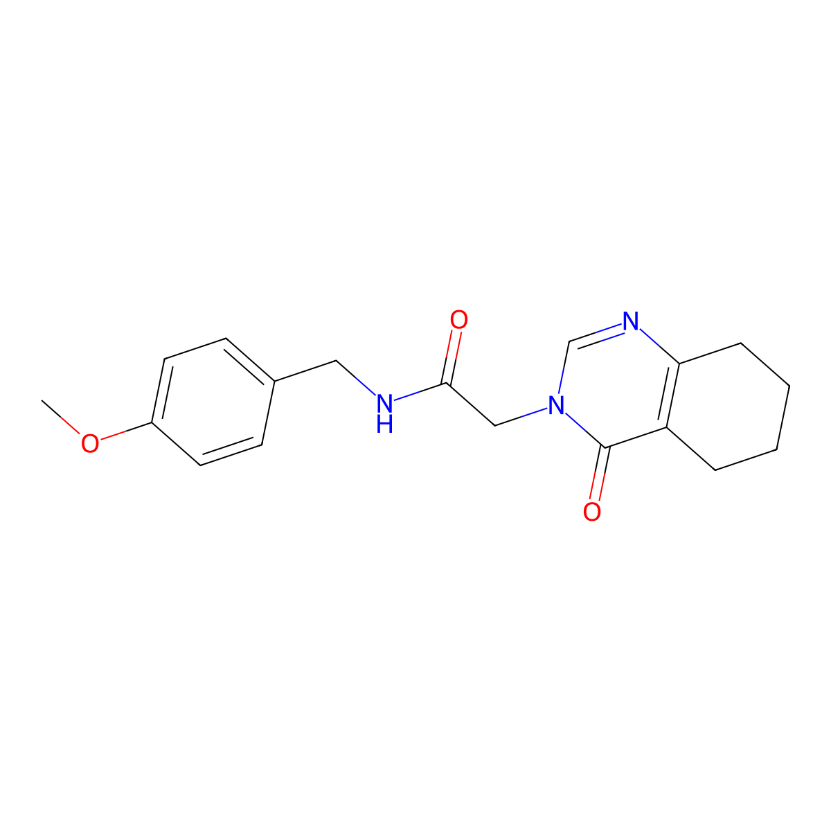 N-[(4-methoxyphenyl)methyl]-2-(4-oxo-3,4,5,6,7,8-hexahydroquinazolin-3-yl)acetamide molecular structure, CAS 1251604-70-2