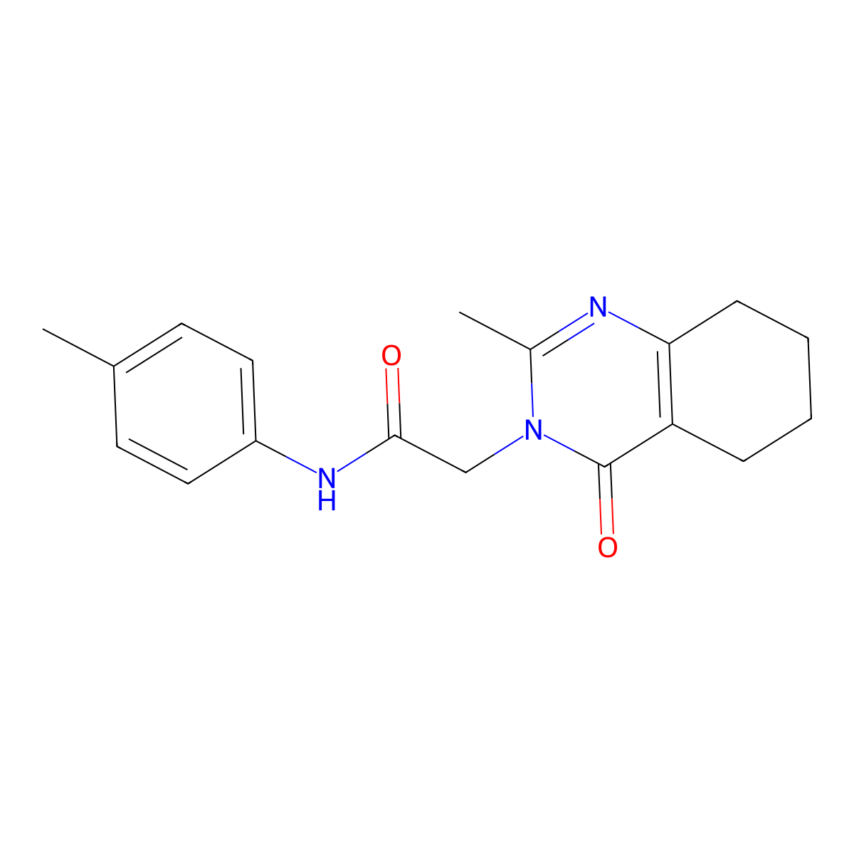 2-(2-methyl-4-oxo-5,6,7,8-tetrahydroquinazolin-3(4H)-yl)-N-(p-tolyl)acetamide molecular structure, CAS 1251604-72-4