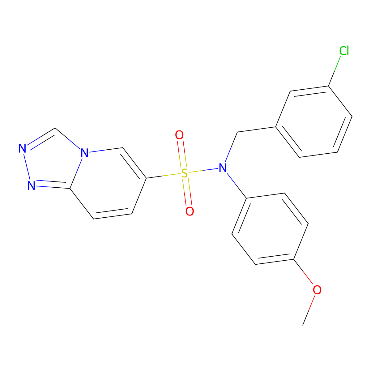 N-[(3-chlorophenyl)methyl]-N-(4-methoxyphenyl)-[1,2,4]triazolo[4,3-a]pyridine-6-sulfonamide molecular structure, CAS 1251604-73-5