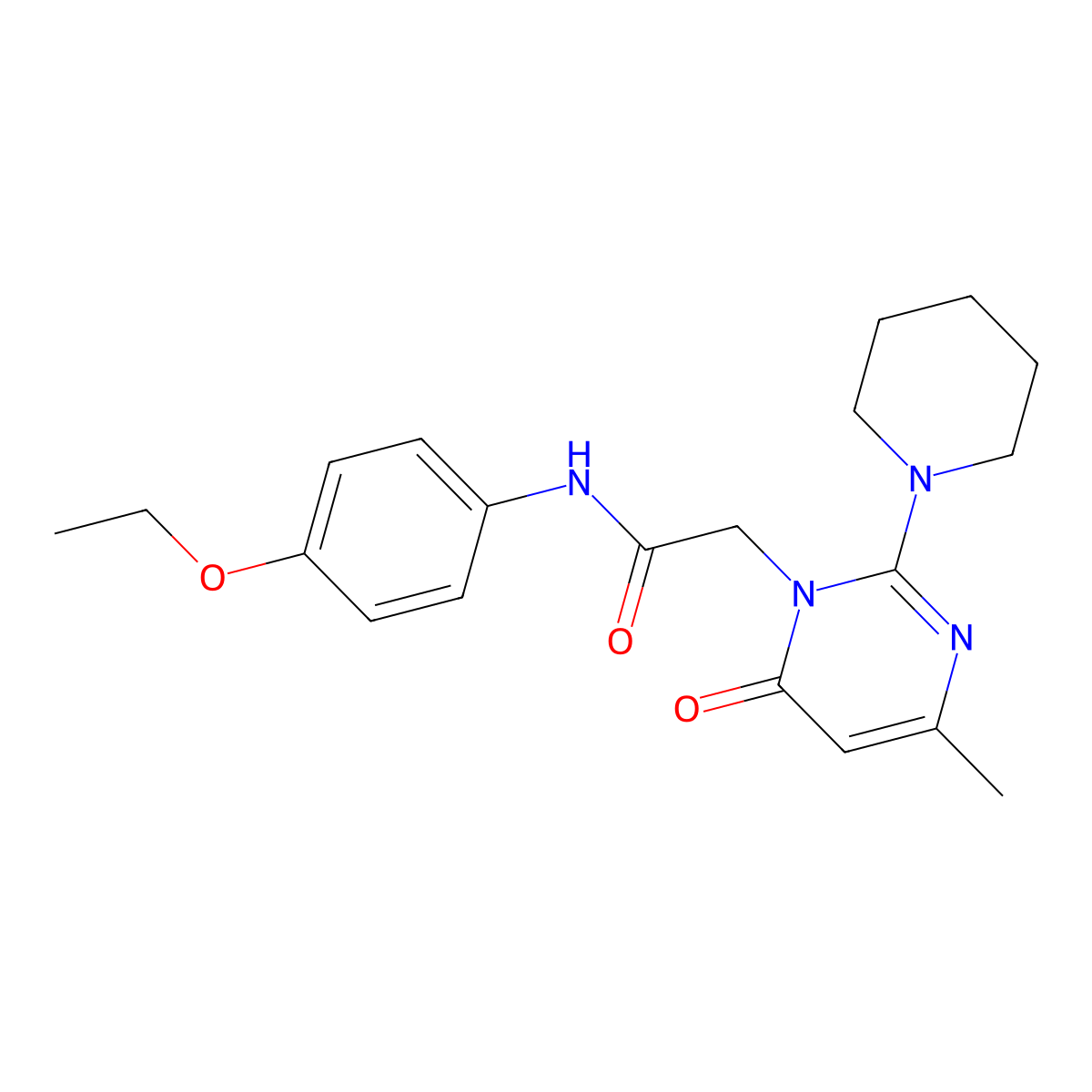 N-(4-ethoxyphenyl)-2-(4-methyl-6-oxo-2-piperidin-1-ylpyrimidin-1(6H)-yl)acetamide molecular structure, CAS 1251604-81-5