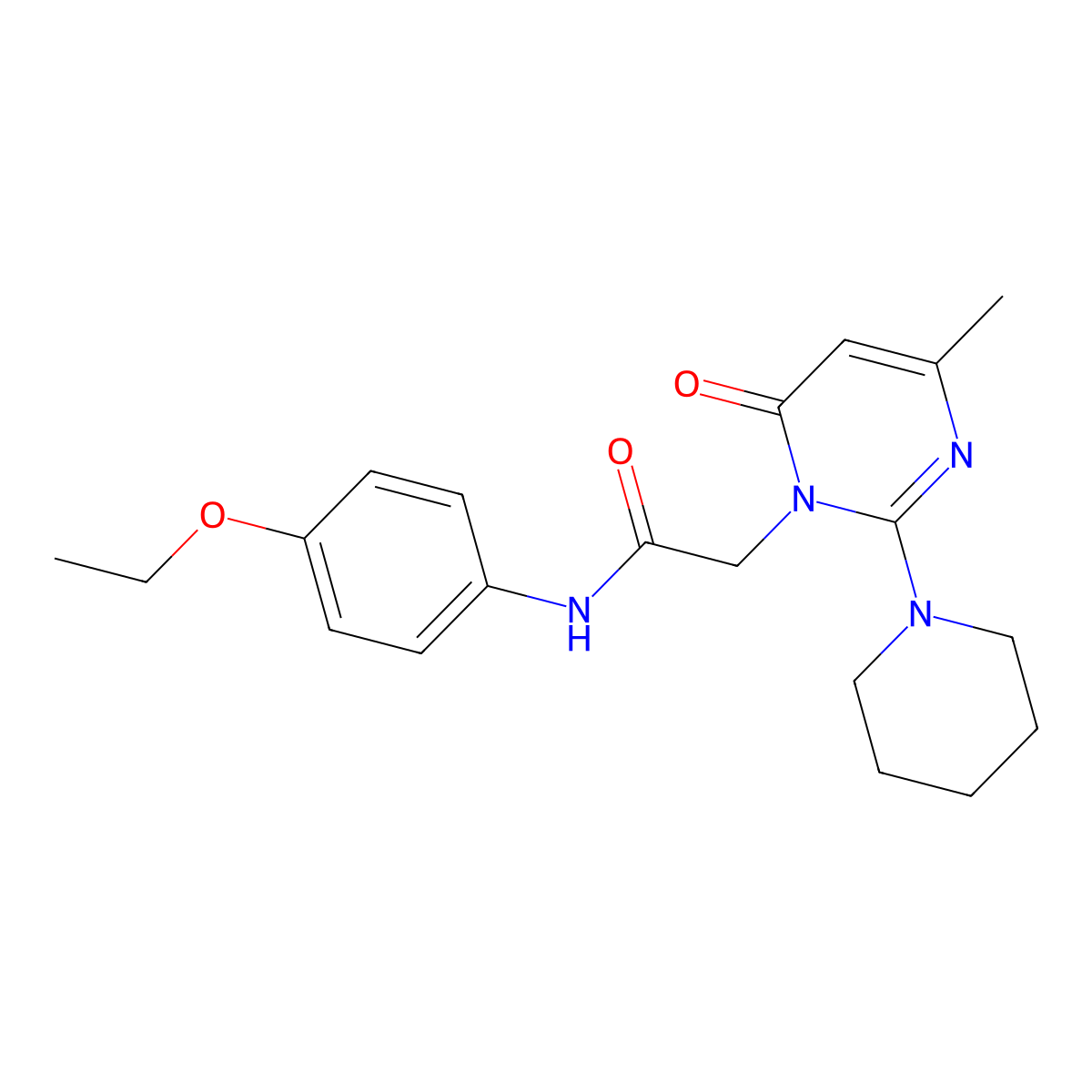 N-(4-ethoxyphenyl)-2-(4-methyl-6-oxo-2-piperidin-1-ylpyrimidin-1(6H)-yl)acetamide molecular structure, CAS 1251604-81-5