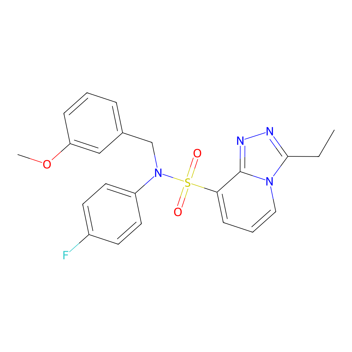 3-ethyl-N-(4-fluorophenyl)-N-[(3-methoxyphenyl)methyl]-[1,2,4]triazolo[4,3-a]pyridine-8-sulfonamide molecular structure, CAS 1251604-84-8