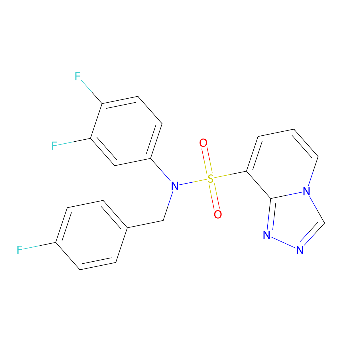 N-(3,4-difluorophenyl)-N-[(4-fluorophenyl)methyl]-[1,2,4]triazolo[4,3-a]pyridine-8-sulfonamide molecular structure, CAS 1251604-88-2