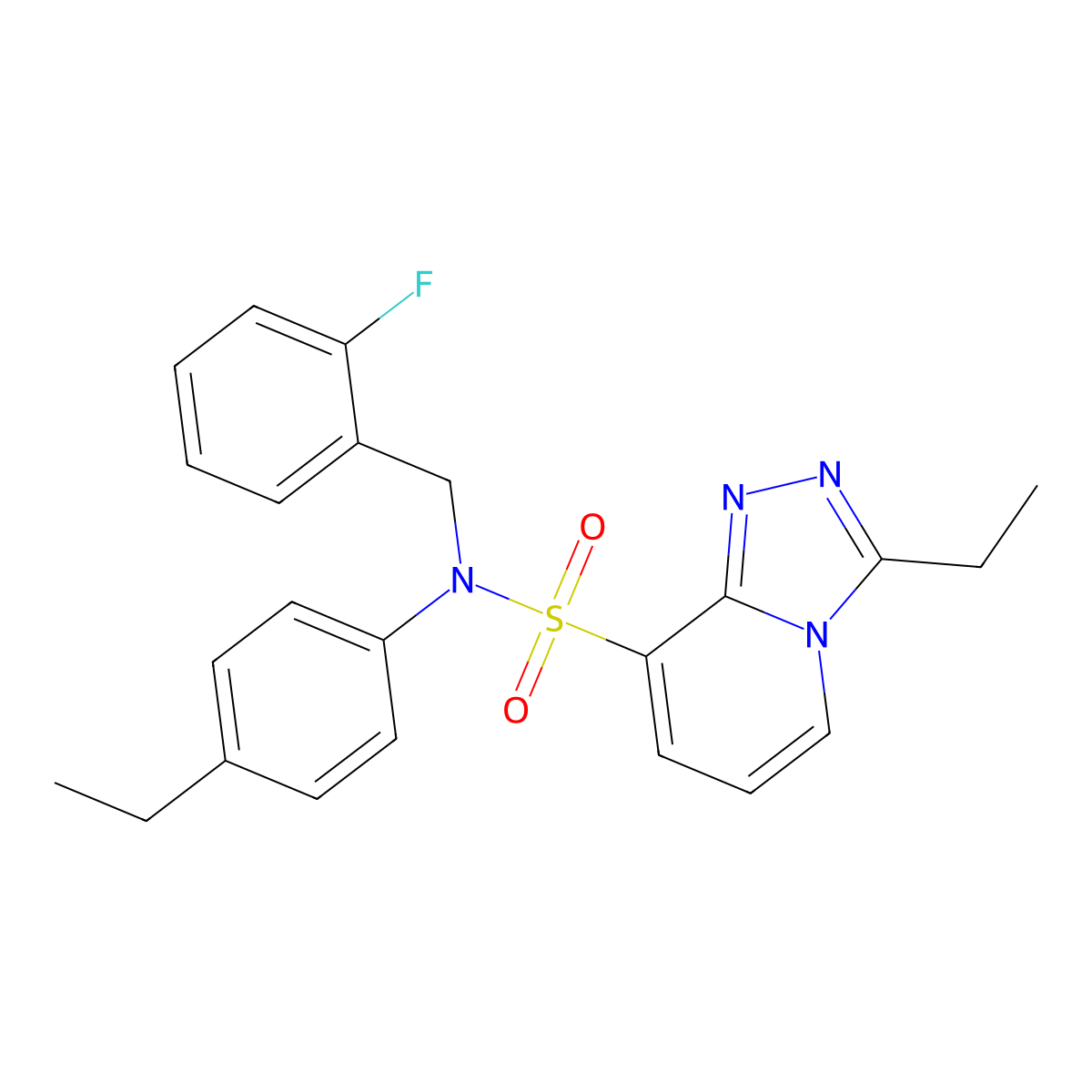 3-ethyl-N-(4-ethylphenyl)-N-[(2-fluorophenyl)methyl]-[1,2,4]triazolo[4,3-a]pyridine-8-sulfonamide molecular structure, CAS 1251604-90-6
