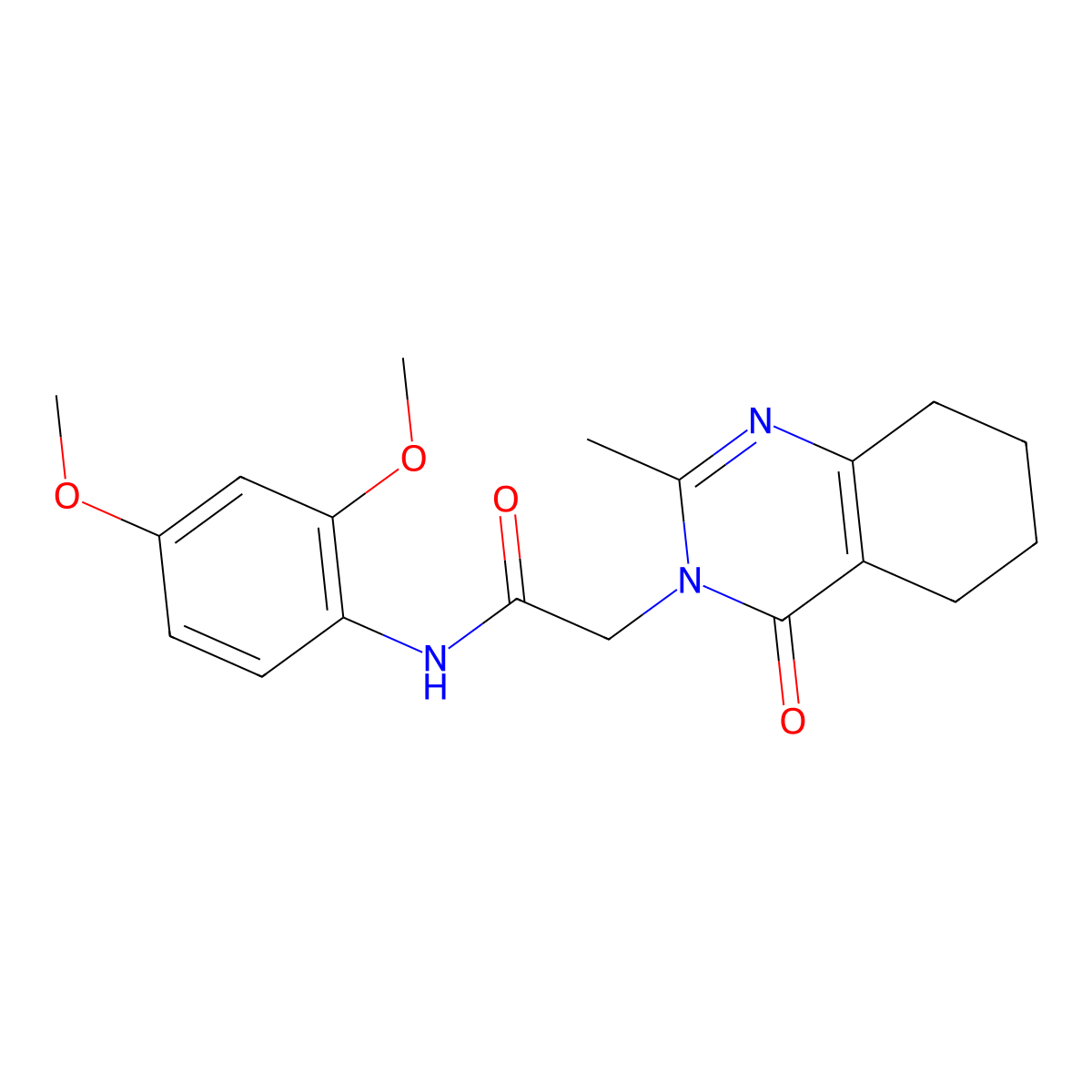N-(2,4-dimethoxyphenyl)-2-(2-methyl-4-oxo-5,6,7,8-tetrahydroquinazolin-3(4H)-yl)acetamide molecular structure, CAS 1251605-02-3