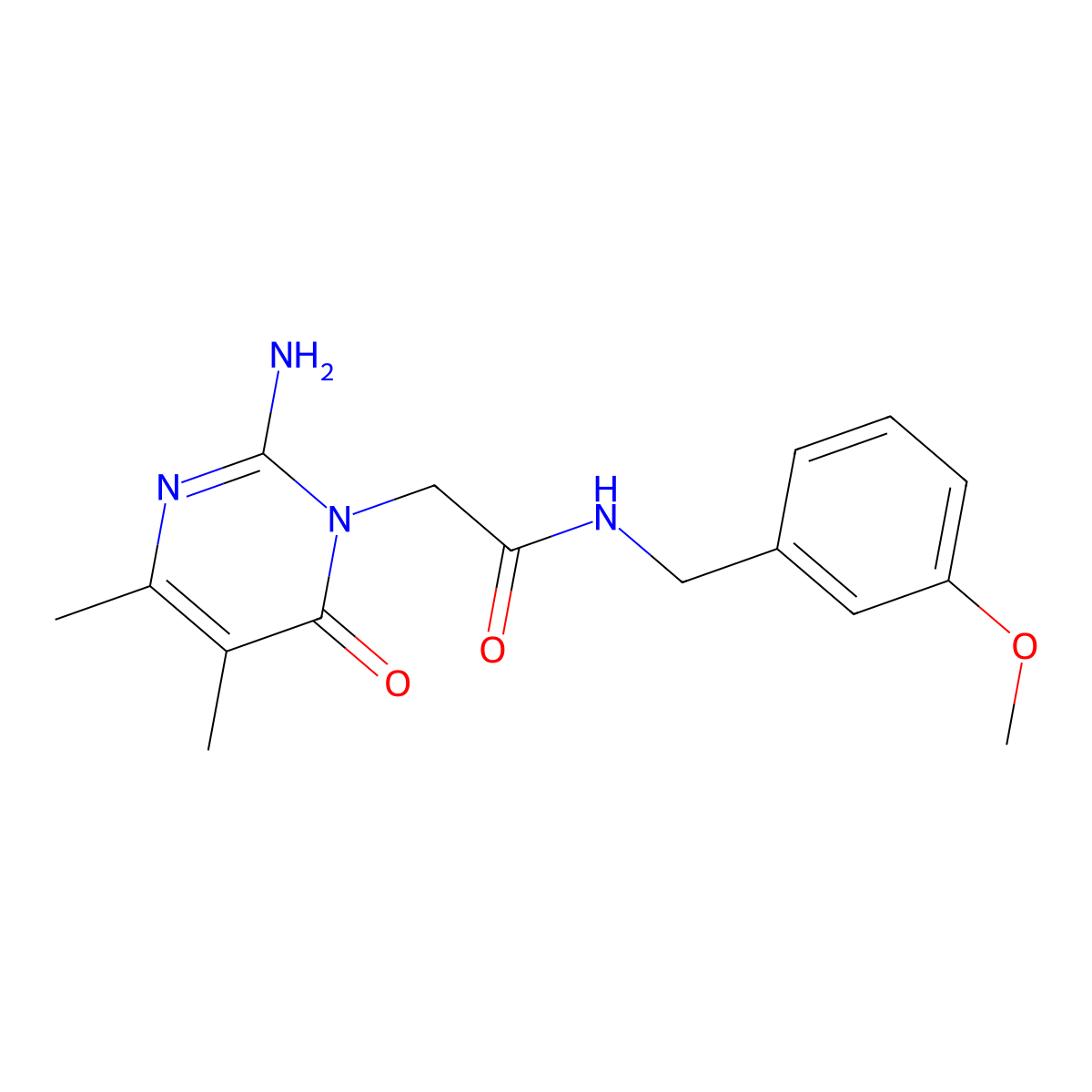 2-(2-amino-4,5-dimethyl-6-oxopyrimidin-1(6H)-yl)-N-(3-methoxybenzyl)acetamide molecular structure, CAS 1251605-03-4