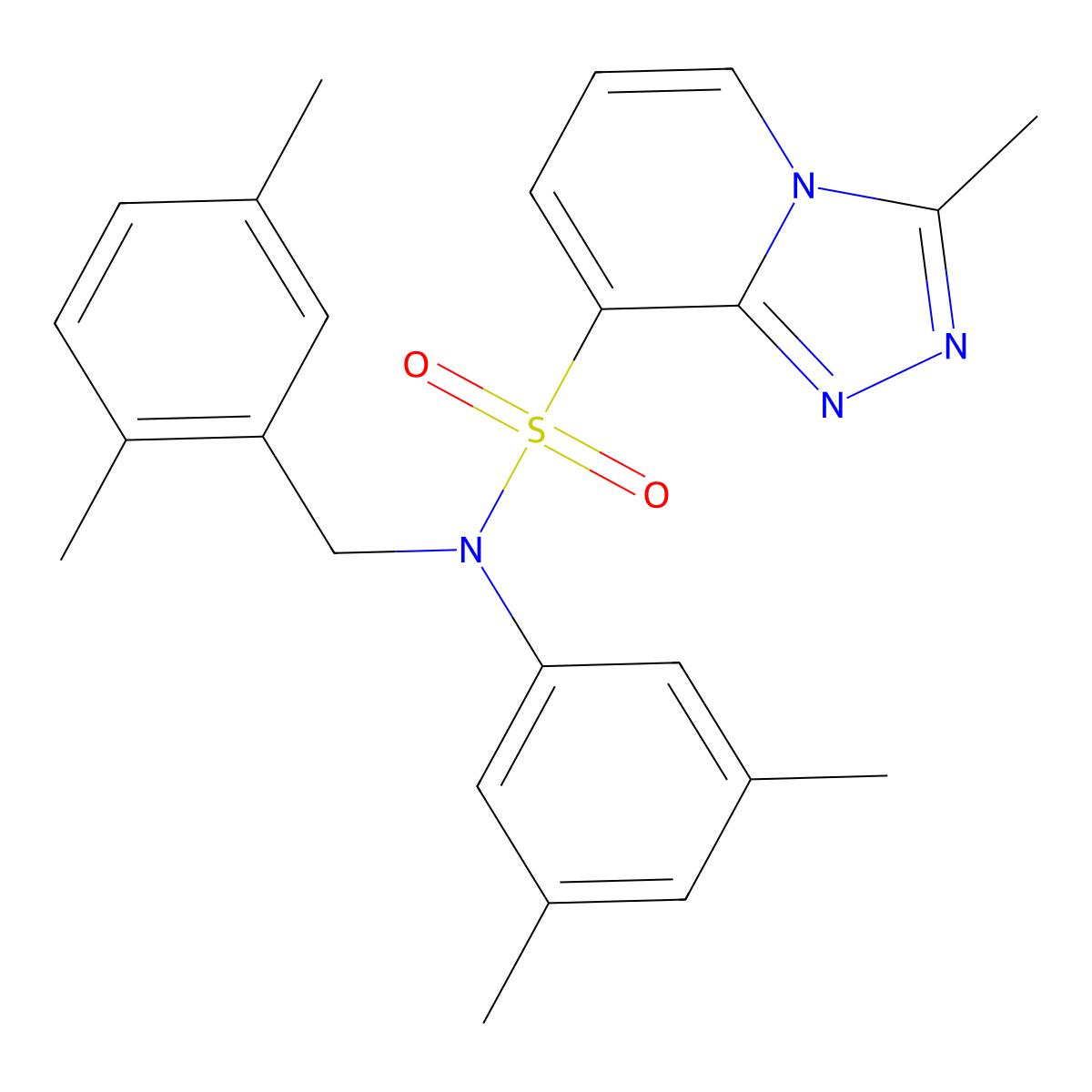 N-(3,5-dimethylphenyl)-N-[(2,5-dimethylphenyl)methyl]-3-methyl-[1,2,4]triazolo[4,3-a]pyridine-8-sulfonamide molecular structure, CAS 1251605-08-9