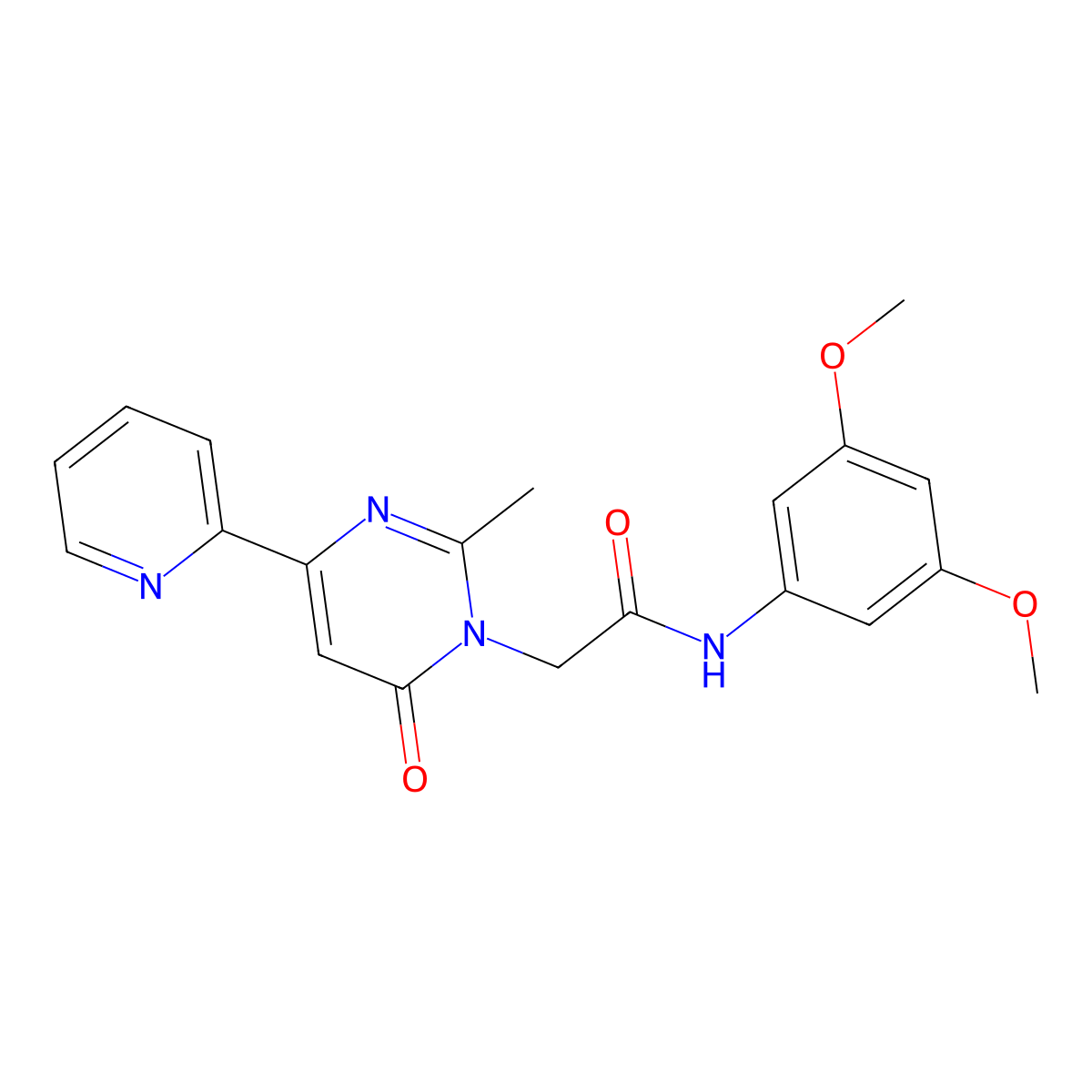N-(3,5-dimethoxyphenyl)-2-(2-methyl-6-oxo-4-(pyridin-2-yl)pyrimidin-1(6H)-yl)acetamide molecular structure, CAS 1251605-12-5