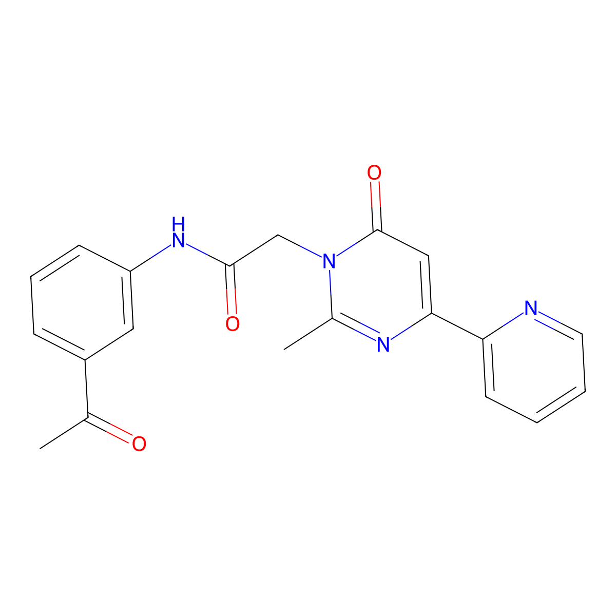 N-(3-acetylphenyl)-2-(2-methyl-6-oxo-4-(pyridin-2-yl)pyrimidin-1(6H)-yl)acetamide molecular structure, CAS 1251605-17-0